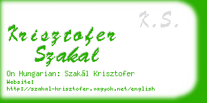 krisztofer szakal business card